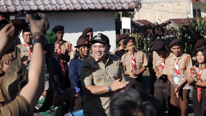 Bupati Franc Tumanggor memimpin Apel Gabungan