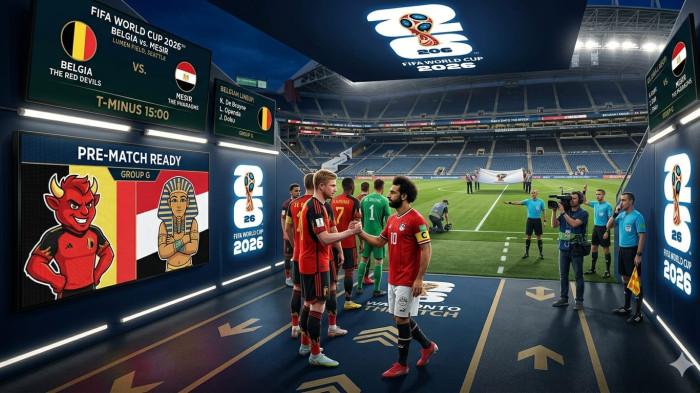 PIALA DUNIA FIFA 2026 - Timnas Belgia akan menghadapi Mesir dalam pertandingan Piala Dunia FIFA 2026 pada Selasa (16/6/2026) pagi. (Gambar ini dibuat menggunakan AI)