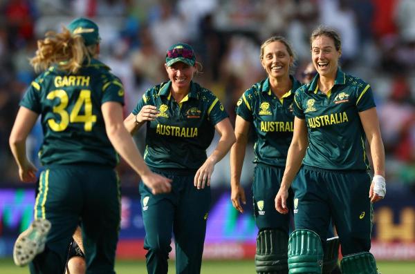 Beth Mooney, Ashleigh Gardner, Ellyse Perry (from left to right) are all veterans of multiple T20 World Cup victories for Australia.