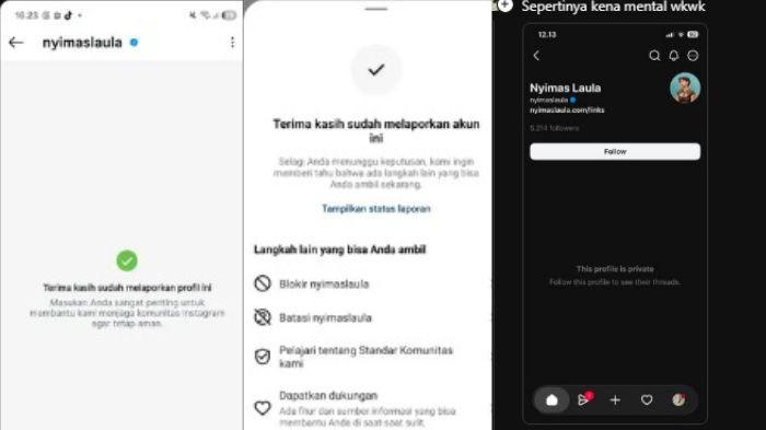 Akun Medsos Nyimas Laula Mendadak Hilang