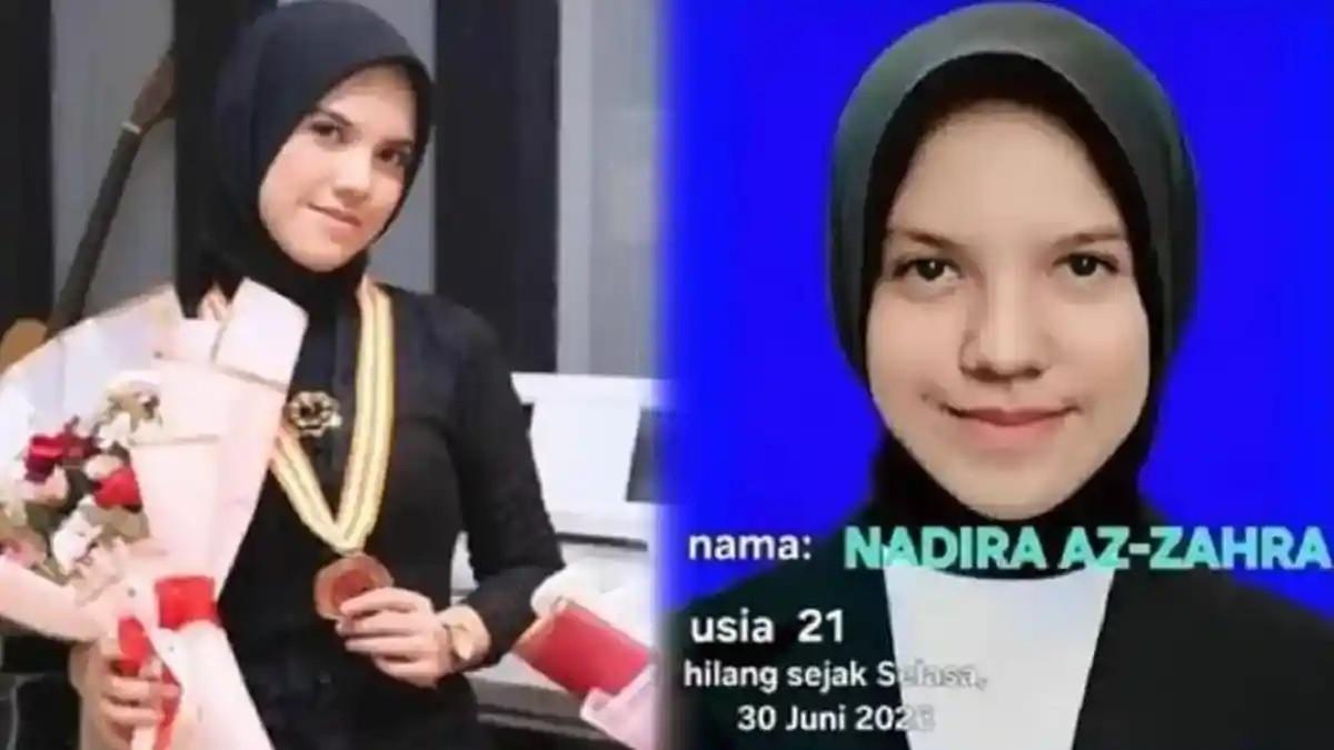 MAHASISWI HILANG -- Nadira Az Zahra, Mahasiswi Telkom University (Tel-U) Bandung dilaporkan hilang misterius sejak Selasa, 30 Juni 2026.