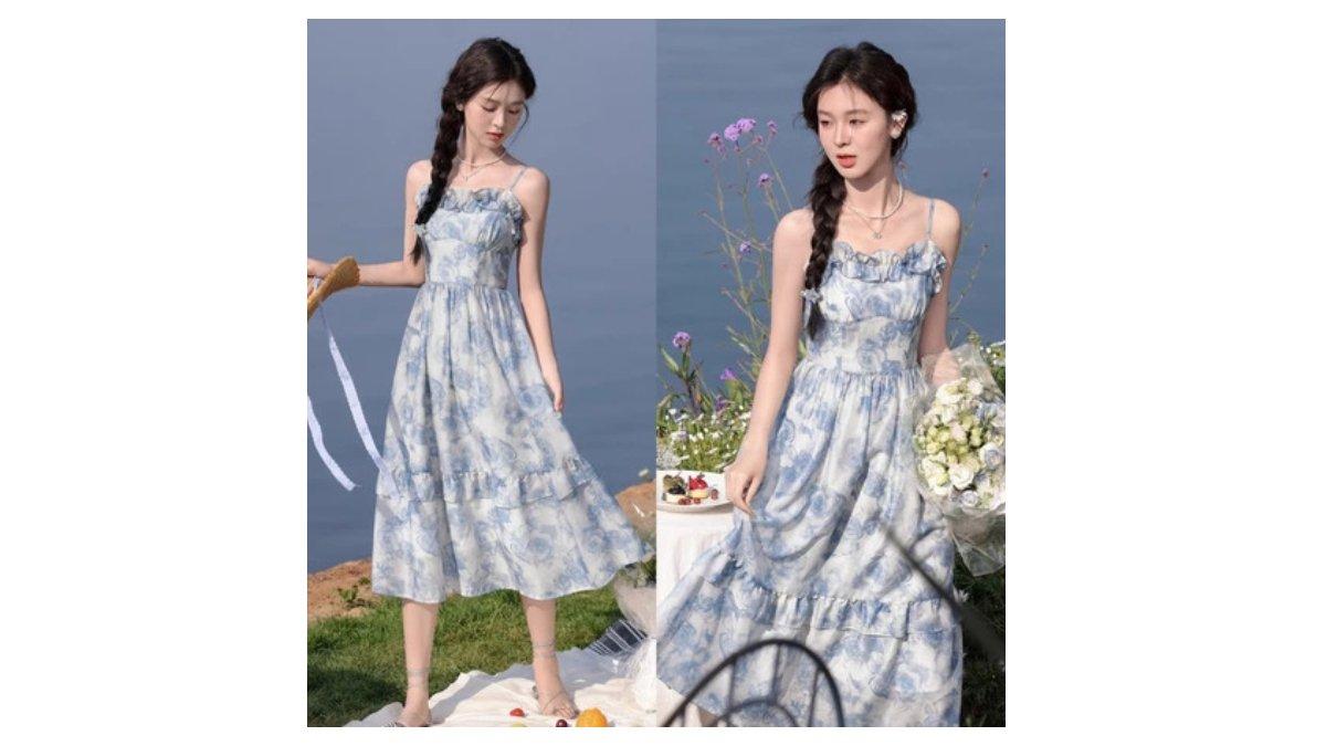 Ilustrasi rekomendasi Midi Dress Floral untuk dipakai liburan