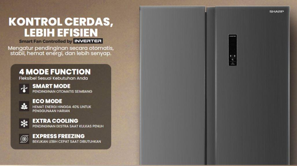 Sharp Kulkas Side By Side 2 Pintu  563 Liter SJ-IS60MB-DS