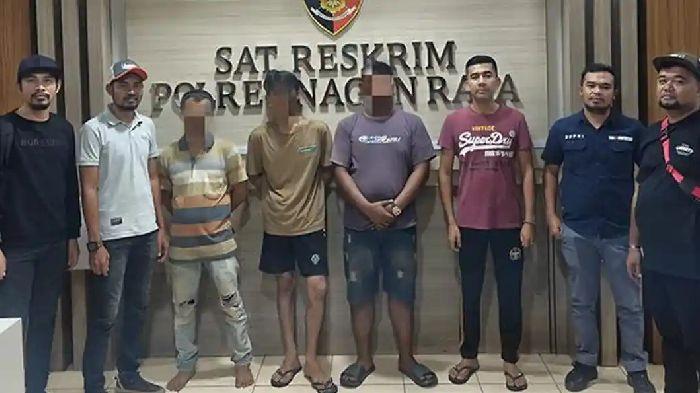 TERSANGKA - Tiga orang warga diamankan ke Mapolres Nagan Raya dalam kasus pupuk dan BBM subsidi, Kamis (2/7/2026) dini hari di kawasan Desa Alue Geutah, Kecamatan Darul Makmur.