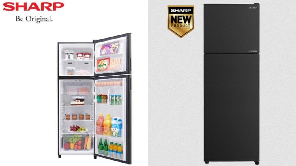 Sharp Kulkas 2 Pintu Shine J-Tech Inverter Series 256 Liter SJ-326SI-GK.