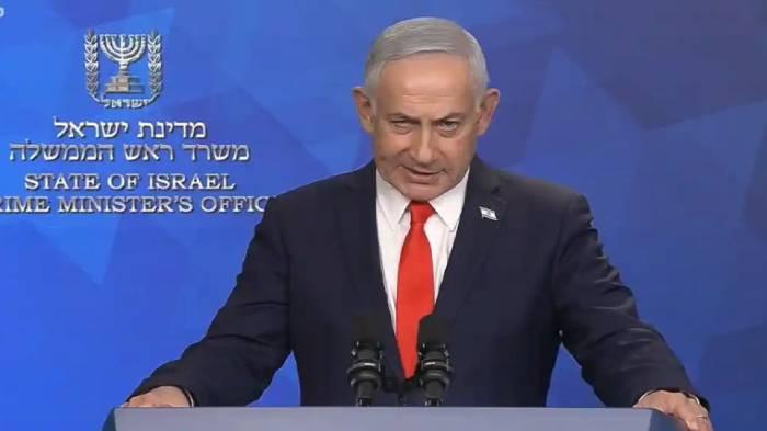 NGEYEL - Foto diambil dari GPO, Selasa (16/6/2026), memperlihatkan Perdana Menteri Benjamin Netanyahu mengadakan konferensi pers di Kantor Perdana Menteri di Yerusalem, 15 Juni 2026. Netanyahu masih tetap ngotot menyerang Lebanon, meski AS dan Iran sudah sepakat damai.
