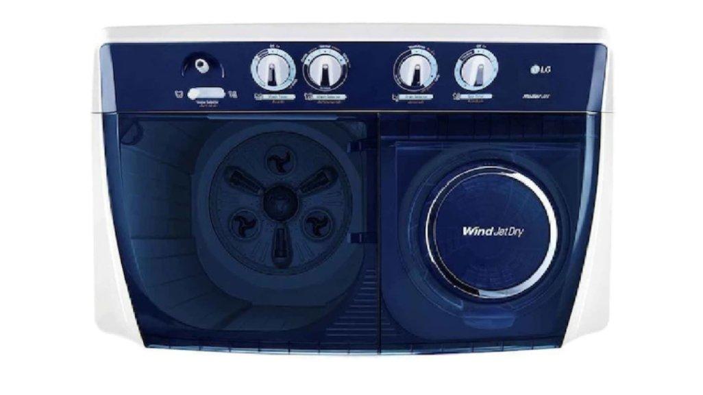 LG Mesin Cuci 2 Tabung Twin Tub 17Kg P1700RT | Punch +3 | 3 Program Pencucian | Wind Jet Dry.