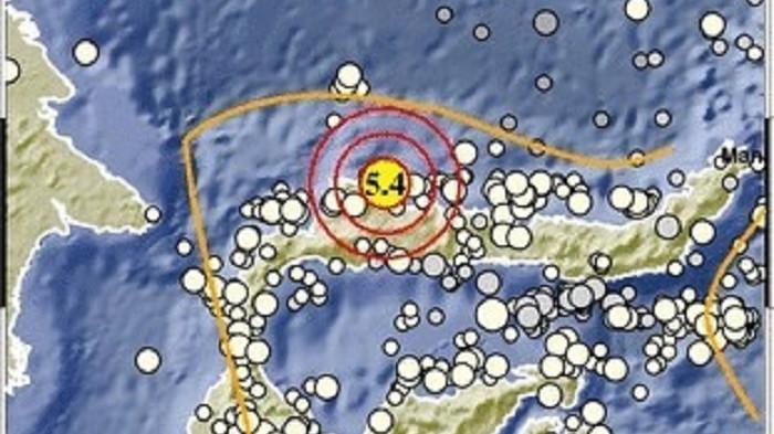 GEMPA - Gempa Bumi berkekuatan Magnitudo 5,4 mengguncang wilayah Kabupaten Buol, Sulawesi Tengah, Minggu (12/7/2026) pukul 21.46 WITA.