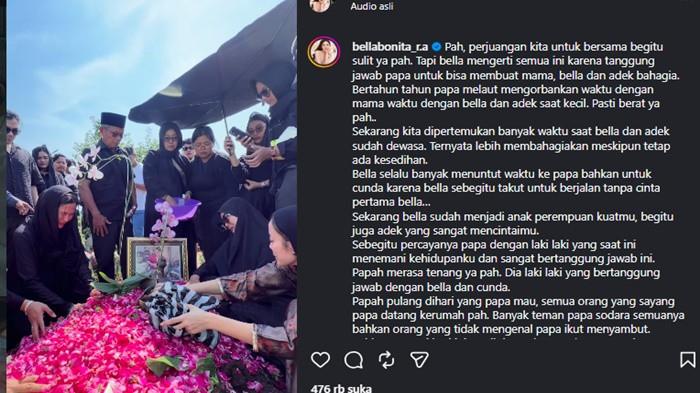 Bella Bonita membagikan video momen penuh tangis saat jenazah tiba di rumah duka hingga