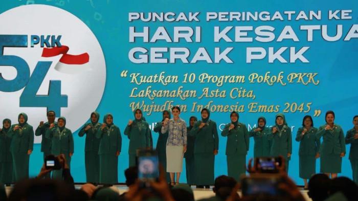 Ketua Tim Penggerak (TP) PKK Kabupaten Tanjung Jabung Barat, Hj. Fadhilah Sadat, S.H., menghadiri puncak peringatan Hari Kesatuan Gerak (HKG) PKK Nasional ke-54 yang digelar di Hotel Claro, Makassar, Sulawesi Selatan, Sabtu (11/07/2026).
