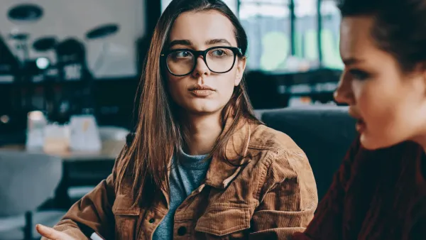 frustrated but stable woman telling friend i am not the person to share this with