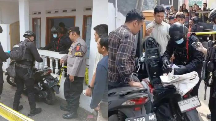 LEDAKAN DI TASIKMALAYA - Petugas gabungan terdiri dari Densus 88 Antiteror beserta anggota Polres Tasikmalaya Kota tengah melakukan olah TKP di kediaman salah satu terduga pelaku peledakan di Komplek Dadaha Kota Tasikmalaya, Minggu (13/7/2026).