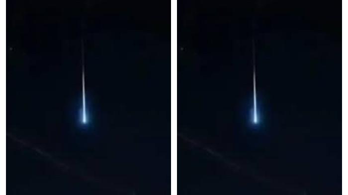 FENOMENA ANTARIKSA - Cahaya hijau kebiruan menyerupai meteor terlihat di langit Jawa pada Sabtu (11/7) malam, memicu kehebohan warga Ciamis, Bekasi, Cirebon, hingga Sleman. Fenomena singkat itu disertai dentuman di Cirebon dan viral di media sosial. BRIN belum memastikan apakah benar meteor atau fenomena atmosfer lain.