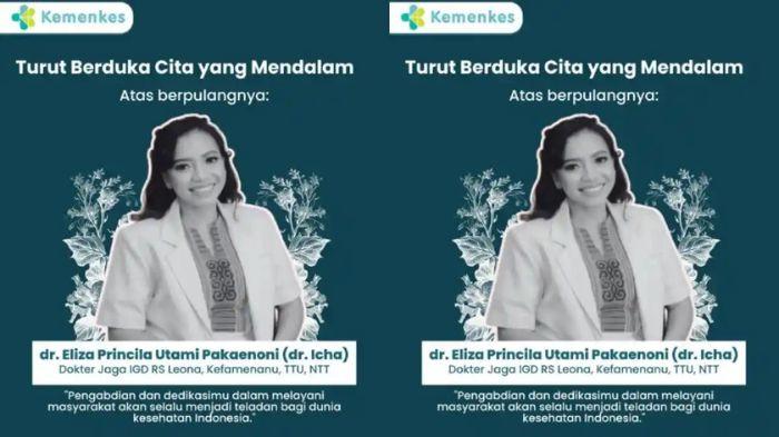KEMENKES BERDUKA - Kementerian Kesehatan RI melalui akun Instagramnya menyampaikan ucapan duka cita mendalam atas meninggalnya Dokter Eliza Princila Utami Pakaenoni atau dr Icha. Meninggalnya dr. Icha usai diduga diintimidasi DPRD TTU jadi sorotan; Kemenkes pastikan investigasi menyeluruh.