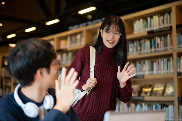 anxious person saying goodbye to their friend
