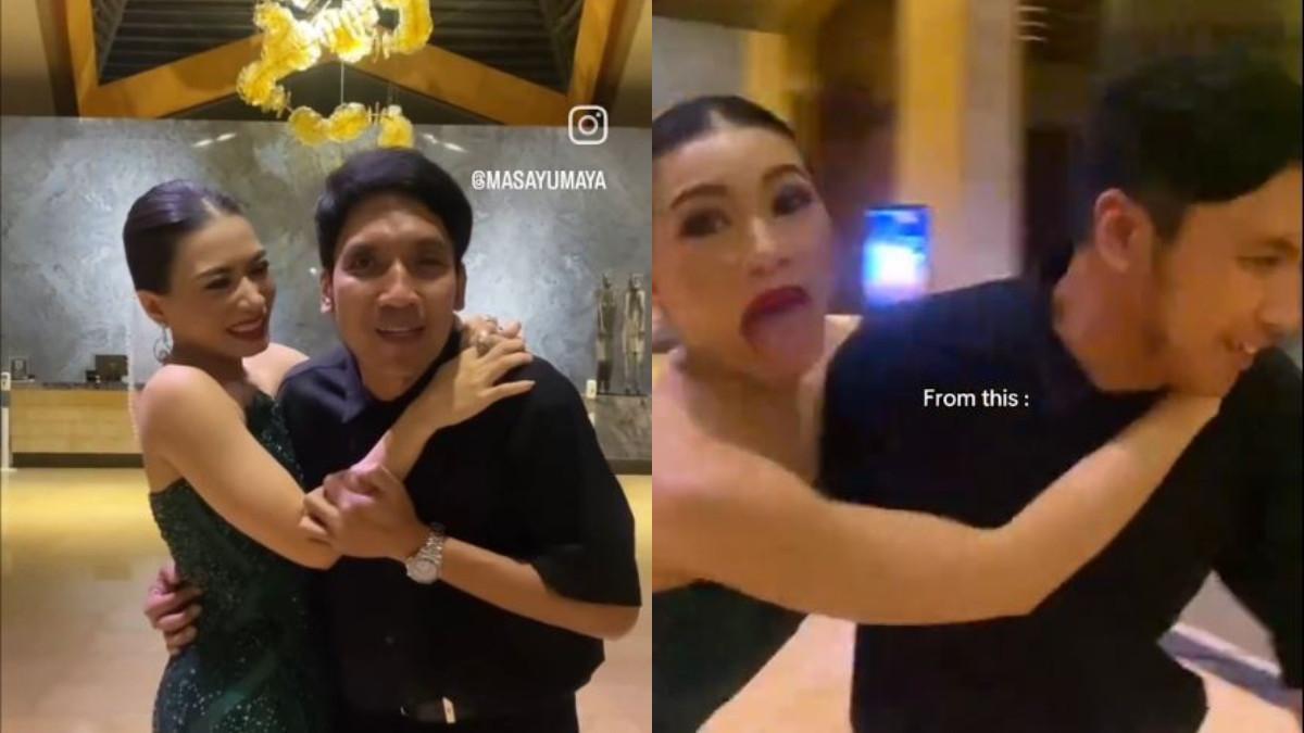 Dalam video yang sempat beredar luas itu, Masayu terlihat merangkul bahu Desta.