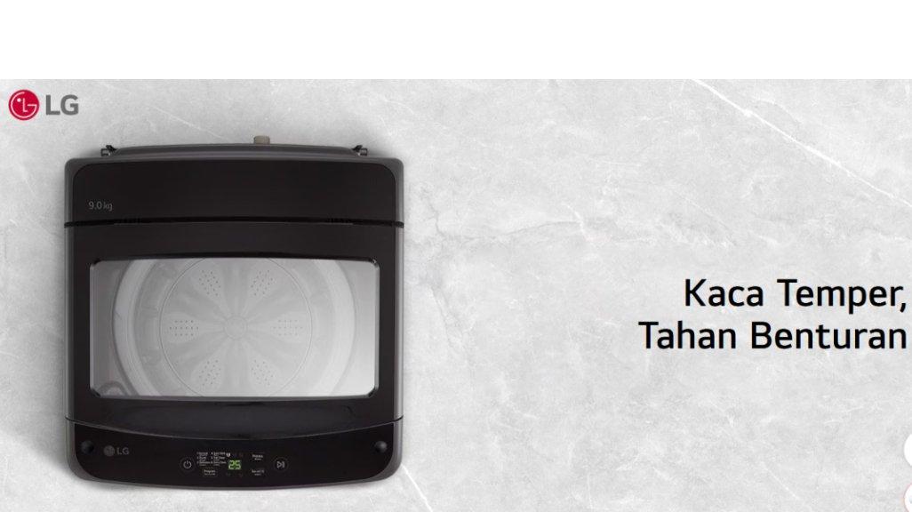 LG Mesin Cuci Top Loading 9 Kg - TurboDrum - Soft Closing Door - Quick Wash - 6 Washing Programs - T2109NBTM.