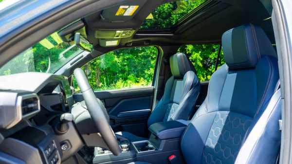 2026 Toyota 4Runner front seats with open sunroof cover