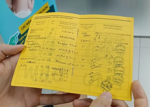 Lawrence's 5-month vaccination schedule. Photo: Khanh Hoa