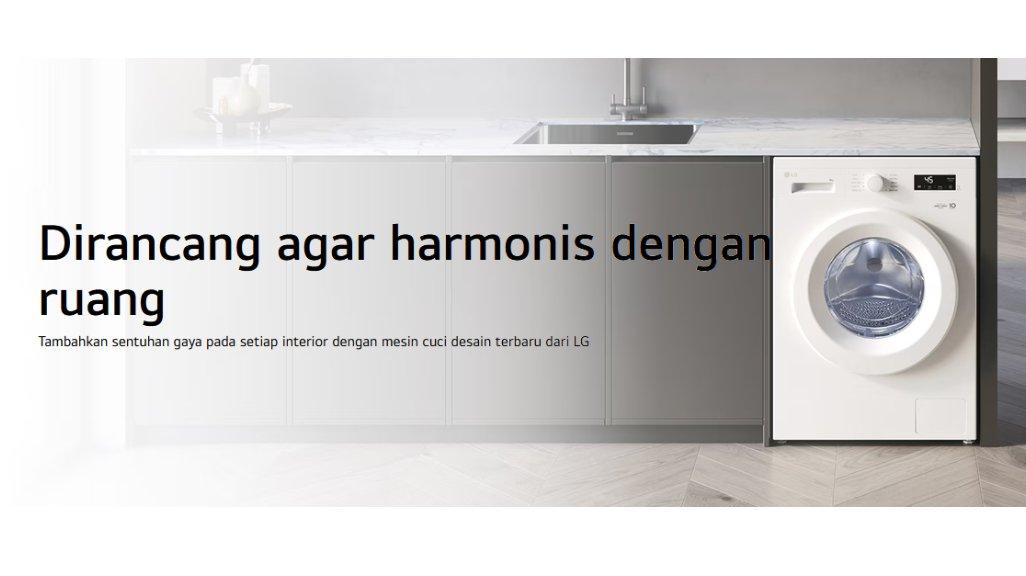LG Mesin Cuci Front Loading 9 Kg - 6 Motion DD - Steam - Inverter Direct Drive White - FB1209S6WB.