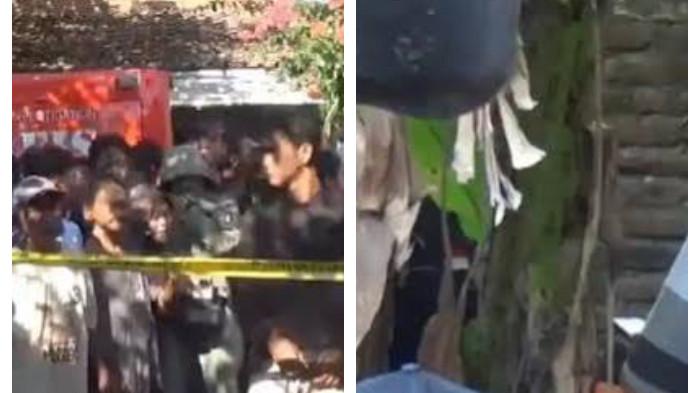 JASAD TERKUBUR - Jasad diduga Gatot ditemukan terkubur di pekarangan rumahnya di Dusun Nanggungan, Nganjuk, Rabu (15/7). Warga sebelumnya mendengar teriakan minta tolong dan pertengkaran dari rumah korban. Istri korban sempat tak bisa masuk karena rumah terkunci. Polisi masih mengumpulkan bukti dan memeriksa saksi untuk mengungkap kronologi.