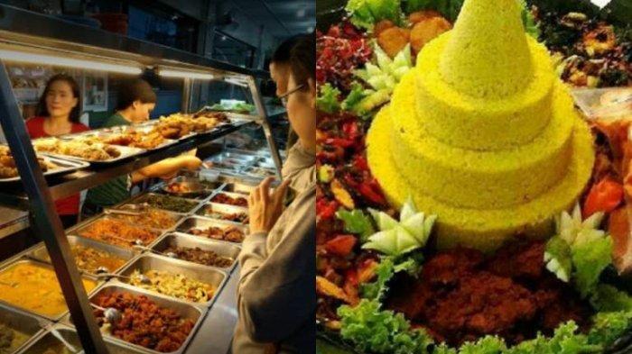 Biduk Vegetarian Medan dan Sajian tumpeng di Loving Hut Medan.