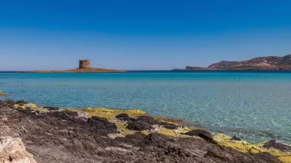 Scenic View of La Pelosa Beach Tower in Sardinia (Image Credit: Canva) Scenic View of La Pelosa Beach Tower in Sardinia