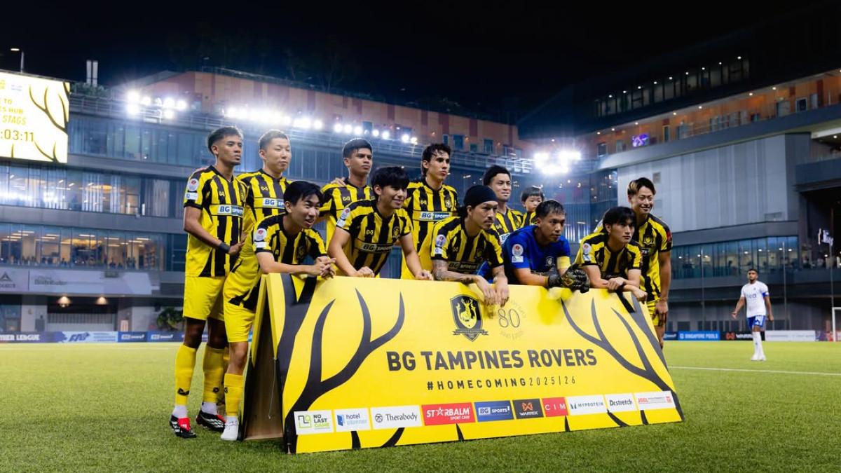 POTRET SKUAD - Potret skuad Tampines Rovers FC dalam pertandingan melawan Lion City di Stadion Town Square pada 17 Mei 2026.