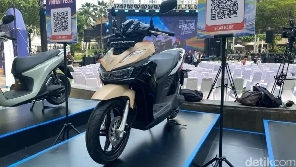 VinFast resmi meluncurkan tiga motor listrik di Jakarta, Sabtu (18/7/2026). Ada tiga model yang dipasarkan yakni VinFast Evo, VinFast Feliz II, VinFast Viper.