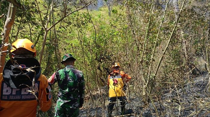 Kebakaran hutan dan lahan (Karhutla) di Inobonto, Bolaang, Bolaang Mongondow