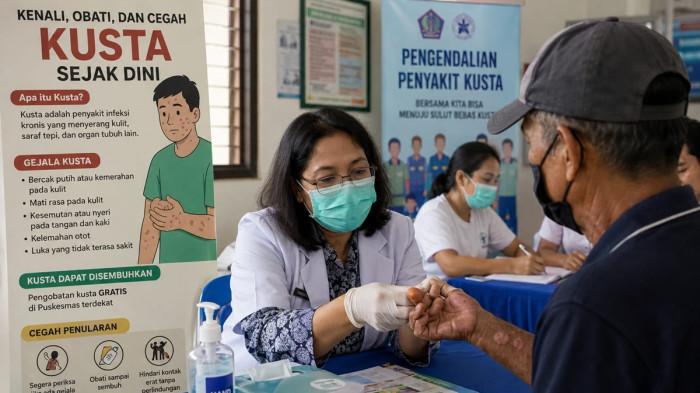 PERIKSA - Foto Ilustrasi dokter melakukan pemeriksaan Kusta terhadap salah satu pasien. Di Sulut tahun 2026 ini ada 179 kasus baru penyakit kusta yang dilaporkan Dinas Kesehatan Sulut, Senin (6/7/2026)