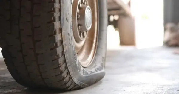 low inflated tyre 