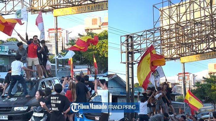 TURIS SPANYOL - Dua wisatawan asal Spanyol, Javi Roldan di Kota Manado 1