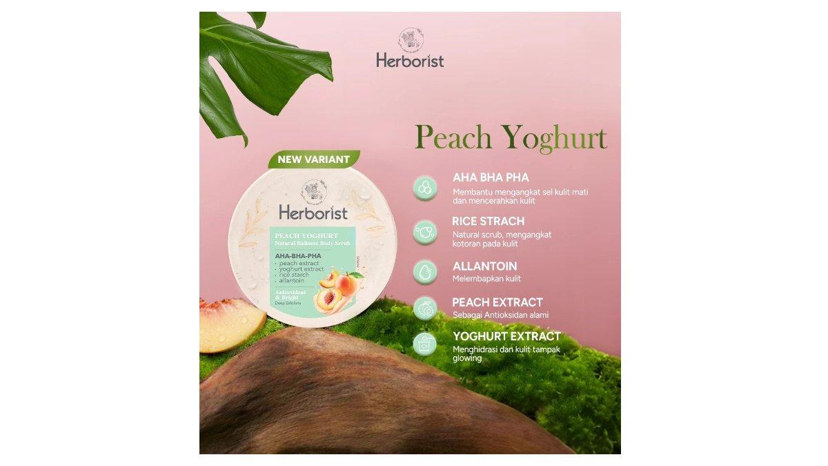 Ilustrasi varian Herborist Smoothies Body Scrub - Peach Yoghurt