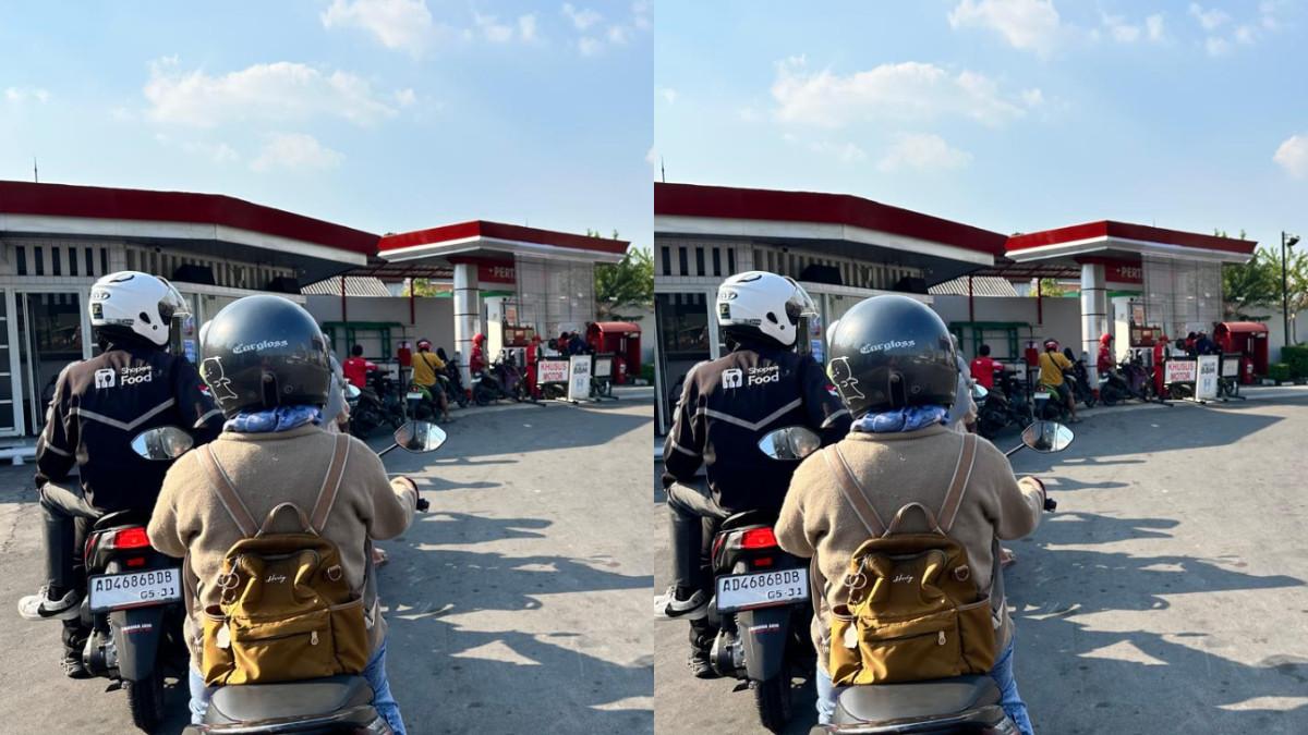 Pantauan di SPBU Banyuagung Solo Sabtu (18/7/2026) menunjukkan antrean kendaraan roda dua di jalur Pertalite masih cukup ramai pada jam pulang kerja.