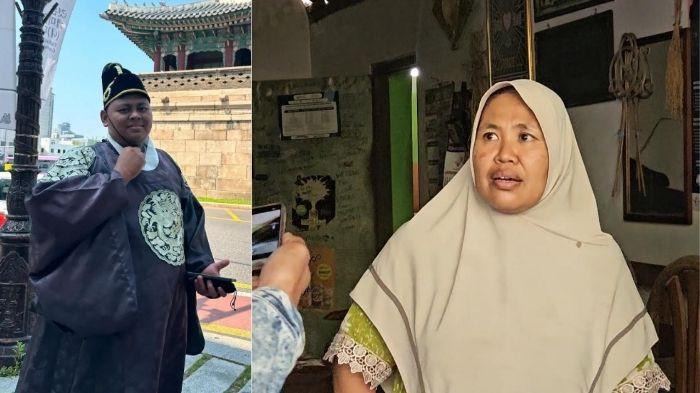 HILANG - MT, Ibu Femas Yani Arianto, warga Desa Bantengan, Kecamatan Wungu, Kabupaten Madiun, Jawa Timur, yang hilang di Korea beberapa hari lalu, Minggu (19/7/2026) .Femas (kanan) tidak pamit ke ibunya saat akan pergil ke Korea.