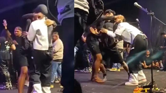 VIRAL TANTRI KOTAK: Tangkapan layar viral di media sosial video Tantri Kotak mendadak dipeluk pria tak dikenal saat manggung. Imbasnya, Tantri sampai nangis dan turun dari panggung.