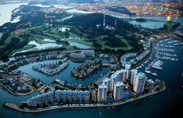 Aerial view of Sentosa Cove in June 2015. Photo by SPH Media via AFP