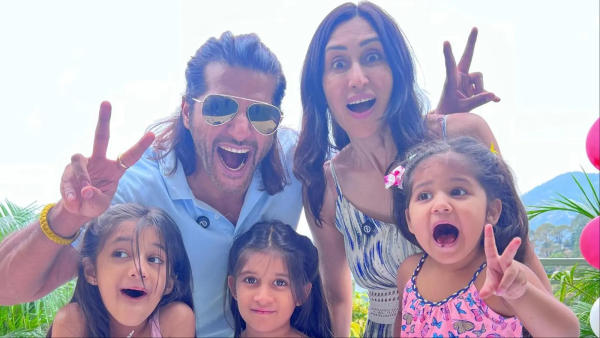 Karanvir Bohra, Teejay Sidhu with their daughters
