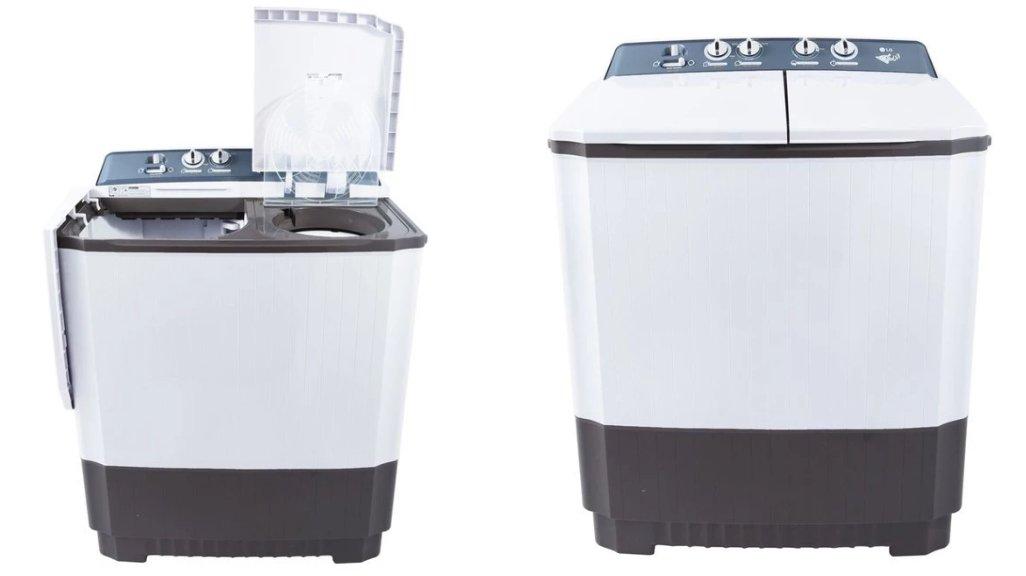 LG Mesin Cuci Twin Tub 8 Kg - Top Load Roller Jet Pulsator 3 Program Pencucian 3 Punch Wind Jet Dry | P8000N.