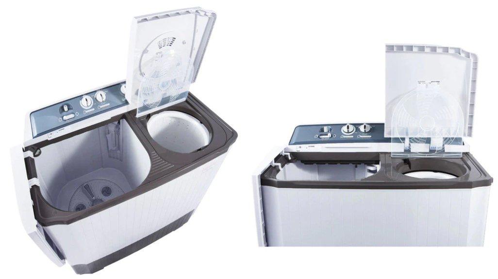 LG Mesin Cuci Twin Tub 8 Kg - Top Load Roller Jet Pulsator 3 Program Pencucian 3 Punch Wind Jet Dry | P8000N.