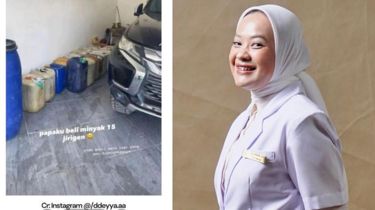 ANAK PEJABAT FLEXING: Viral aksi anak pejabat Gayo Lues Nevi Rizal flexing kekayaan hingga menimbun bensin di rumahnya. Padahal rakyat kesusahan dapat BBM.