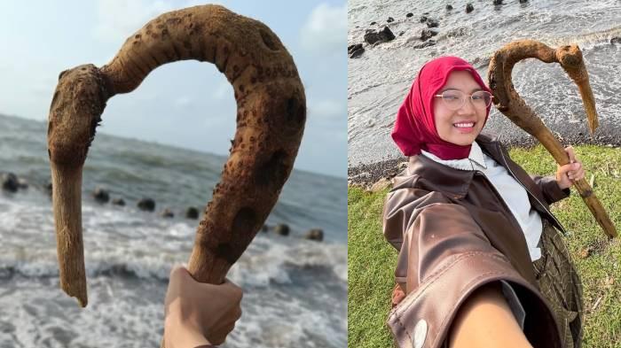 UNIK. Foto tongkat milik Aisyah Chustiya Cahyaningsih yang jadi juara di Stick Nation World Cup 2026. TIngkat itu ditemukan di pantai Semarang.