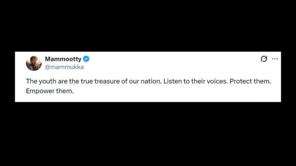 Mammootty's X post on protests