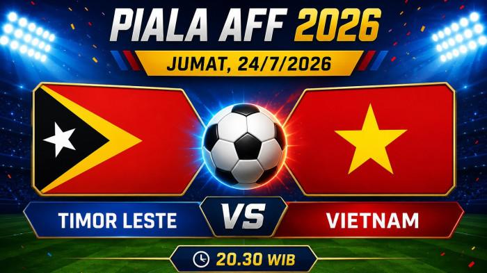 TIMOR LESTE VS VIETNAM -- Prediksi Skor Timor Leste Vs Vietnam Jam 20.30 WIB, H2H dan Link Live Streaming di Piala AFF 2026.