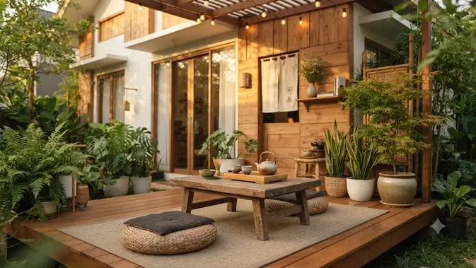 Inspirasi Teras Berkonsep Tea Corner (AI Generated)