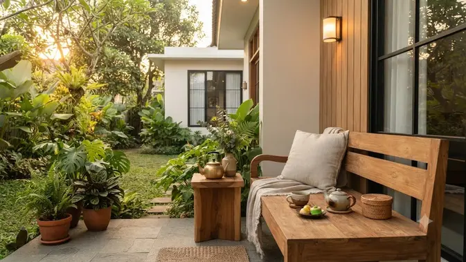 Inspirasi Teras Berkonsep Tea Corner (AI Generated)