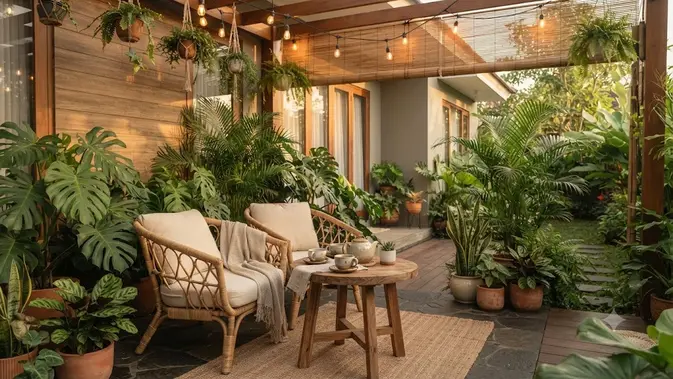 Inspirasi Teras Berkonsep Tea Corner (AI Generated)