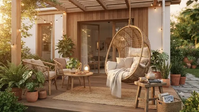 Inspirasi Teras Berkonsep Tea Corner (AI Generated)