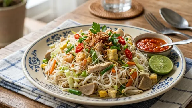 resep bihun goreng tanpa kecap (AI Generated)